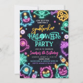 Spooktacular Neon Halloween Invitation Anniversair (Devant)