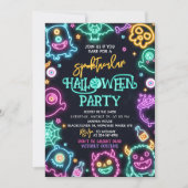 Spooktacular Neon Halloween Invitation Kaart (Voorkant)