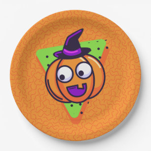 Spooktacular Pompoen Halloween Borden - Oranje Papieren Bordje