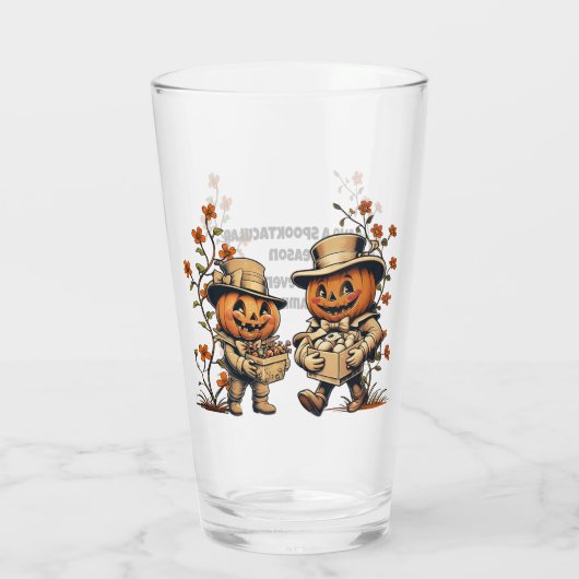 Spooktacular Pumpkin Pals Halloween Glas (Achterkant)