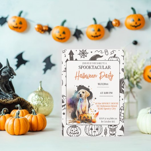 Spooktacular Puppy Halloween Party Uitnodigingen