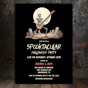 Spooktacular Skeleton Halloween Party Kaart