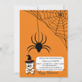 Spooktacular Spider Skull Halloween Party Kaart (Voorkant)