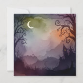 Spooktacular Spooky Moonlit Night Halloween Party Kaart (Achterkant)