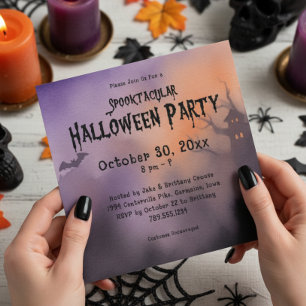 Spooktacular Spooky Night Halloween Party Kaart