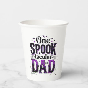 Spooktacular Vader Halloween Vintage Vector Ontwer Papieren Bekers