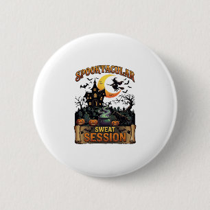Spooktacular Zweet Sessie Spokenhuis Heks Cau Ronde Button 5,7 Cm