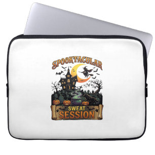 Spooktacular Zweet Sessie Spookhuis Heks Ket Laptop Sleeve