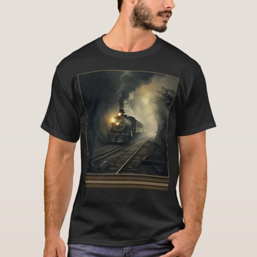 Spooktrein Gotisch Halloween T-Shirt (Voorkant)