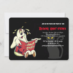 Spookverhalen lezen feest, Halloween Kaart