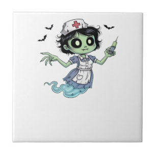 Spookverpleegster Spookachtig zorgzaam en grillig Tegeltje