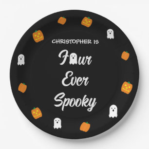 Spooky 4e verjaardag papieren bordje