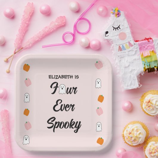 Spooky 4e verjaardag papieren bordje (Feest)