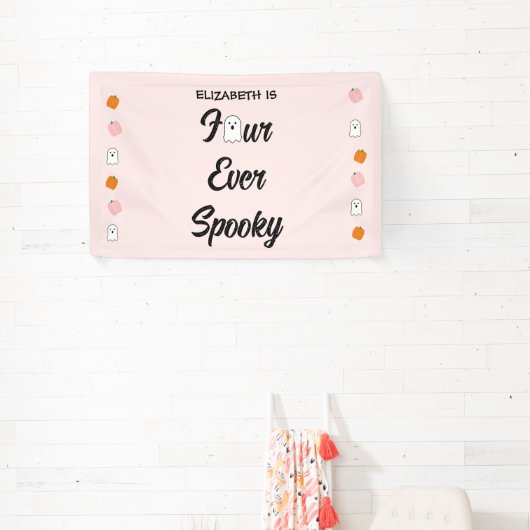 Spooky 4e verjaardag spandoek (Insitu)