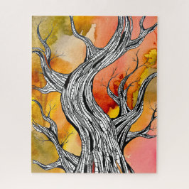 Spooky Abstract Tree Pen Drawing Art Legpuzzel