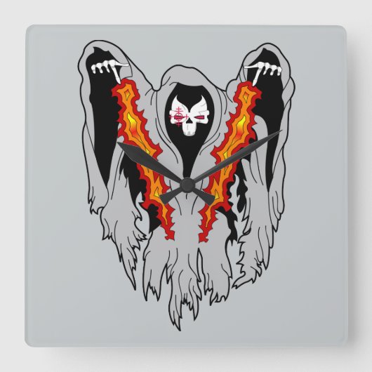 Spooky AC-130 Gunship Vierkante Klok (Voorkant)