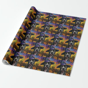 Spooky Amerikaanse Staffordshire Halloween pompoen Cadeaupapier