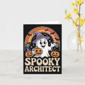 Spooky Architect Ghost Pumpkin Architecture Hallow Kaart (Gele Bloem)