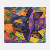 Spooky Australische Kelpie Halloween Pumpkin Fleece Deken (Voorkant (Horizontaal))