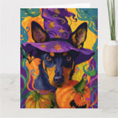 Spooky Australische Kelpie Halloween Pumpkin Kaart (Voorkant)