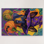 Spooky Australische Kelpie Halloween Pumpkin Legpuzzel (Horizontaal)