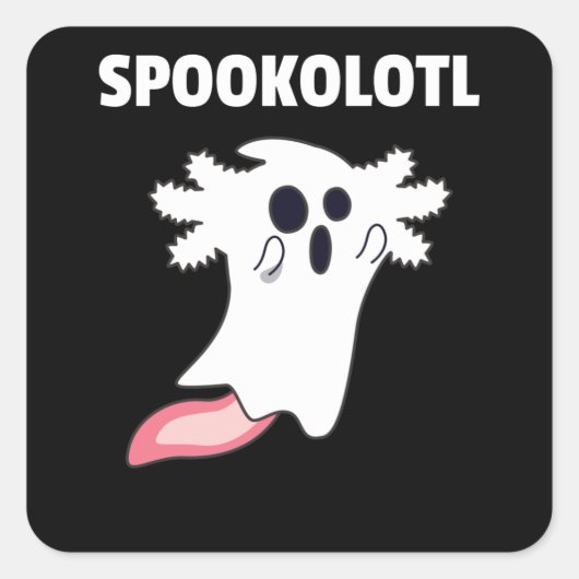 Spooky Axolotl laat verkuilde dieren achter voor h Vierkante Sticker (Voorkant)