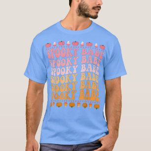 Spooky Babe Cute Retro Halloween Pumpkin Party T-shirt