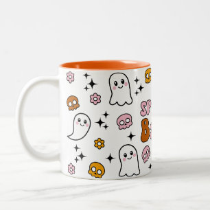 Spooky Babe Kawaii Skull Ghost Tweekleurige Koffiemok