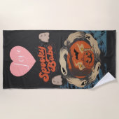 Spooky Babe Schattigee Halloween Ghost Quote Strandlaken (Voorkant)