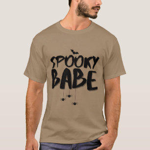 Spooky Babe Vibes Funny Design Halloween Herfst T-shirt