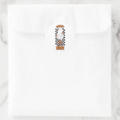 Spooky Babe Vrouw Halloween Ghost Sinaasappel Ronde Sticker (Tas)