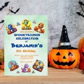 Spooky Baby Dinosaur Theme Kids Verjaardag Hallowe Kaart