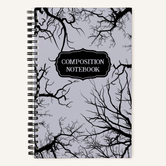 Spooky Bare Branches Gothic Notitieboek (Voorkant)