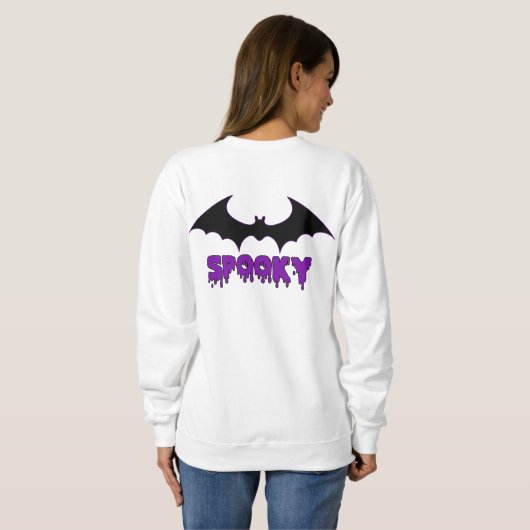"Spooky Bat" Minimalistisch Sweatshirt (Achterkant volledig)