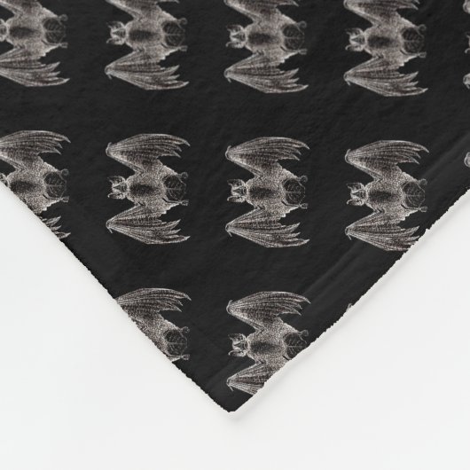 Spooky Bats Gothic Punk Fleece Blanket (Hoek)