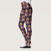 Spooky Beagle Halloween heks en pompoen Leggings (Links)