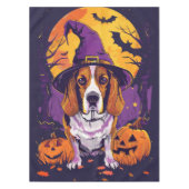 Spooky Beagle Halloween heks en pompoen Tafelkleed (Voorkant)