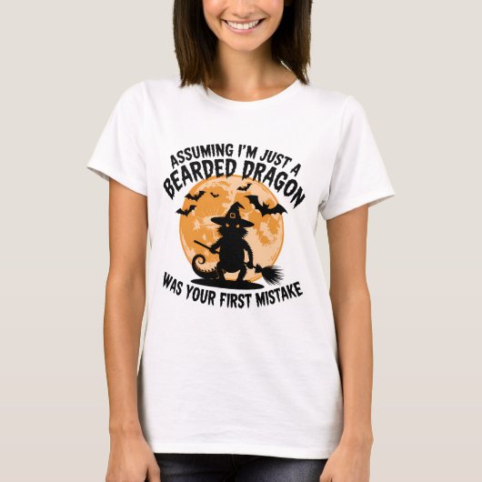 Spooky Bearded Dragon Witch T-shirt (Voorkant)