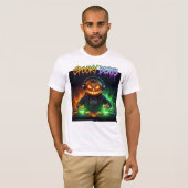 Spooky Beats Jack-o-Lantern Halloween DJ T-shirt (Voorkant volledig)