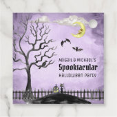 Spooky Bedankt Paarse Halloween Kostuum Party Bedankjes Labels (Achterkant)