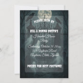 Spooky begraafplaats Halloween Party Kaart (Voorkant)