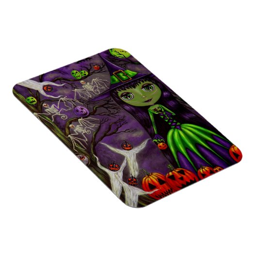 Spooky Big Eye Witch Bat Skeletons Ghosts Booo! Magneet (Rechterzijde)