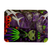 Spooky Big Eye Witch Bat Skeletons Ghosts Booo! Magneet (Horizontaal)