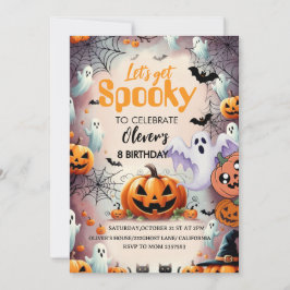 Spooky Birthday Invitation Editable Digital Down Kaart
