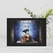 Spooky Birthday Party Invitation - The Raven Kaart (Staand voorkant)