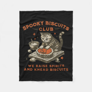 Spooky Biscuits Club Cat, Grappig Halloween Bakken Fleece Deken