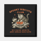 Spooky Biscuits Club Cat, Grappig Halloween Bakken Magneet (Voorkant)