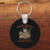 Spooky Biscuits Club Cat, Grappig Halloween Bakken Sleutelhanger (Voorkant)