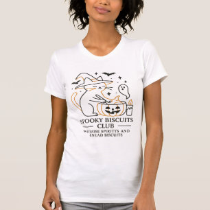 Spooky Biscuits Club Kat Halloween Grappig Bakken T-shirt