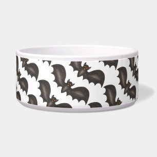 Spooky Black Bat Happy Halloween Pet Bowl Voerbakje